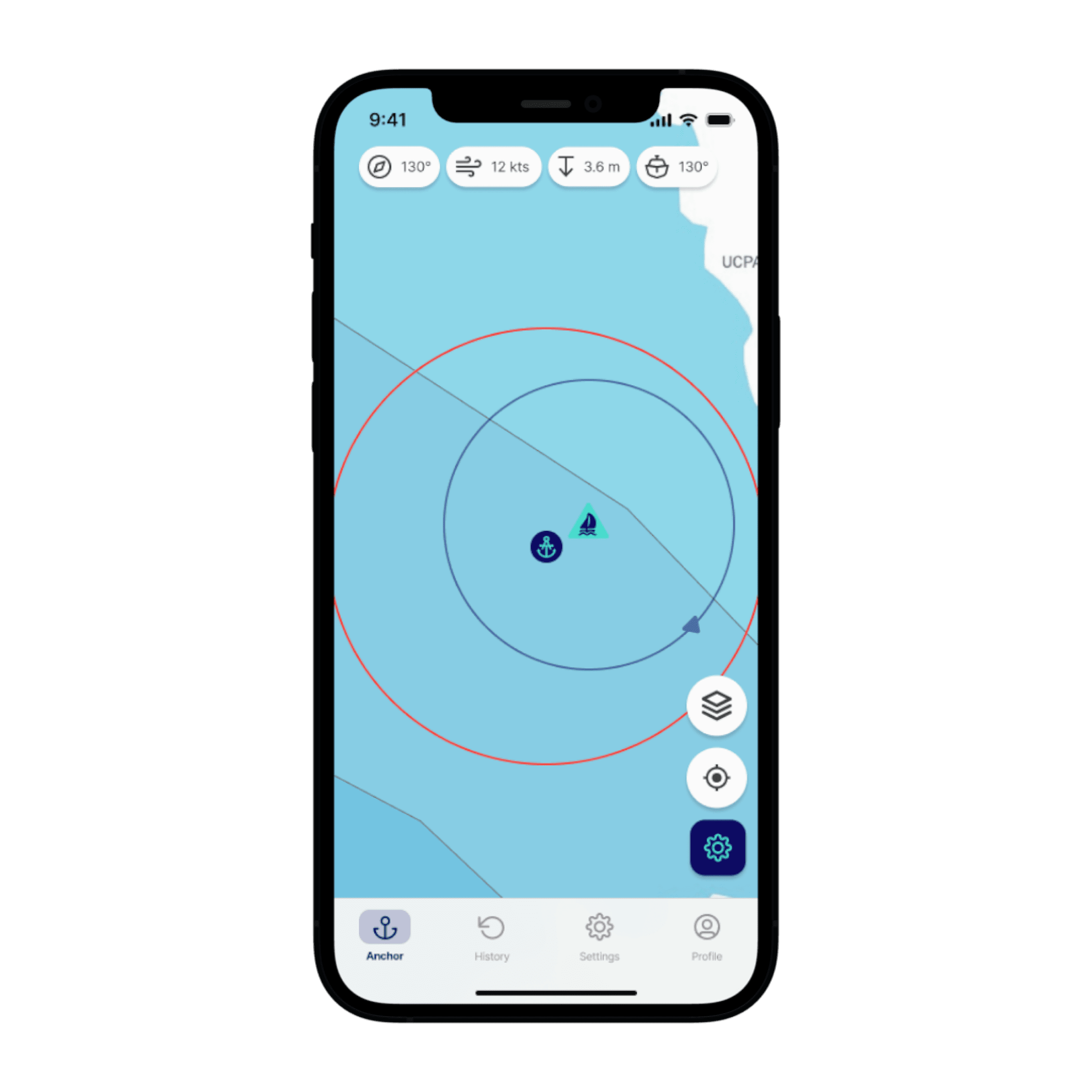 A mock-up displaying the Anchorly App